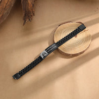 Men's Photo Engraved Wheat Chain Bracelet