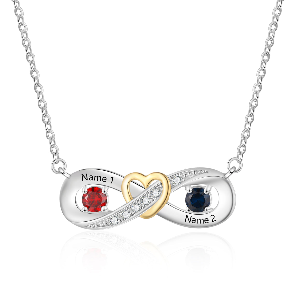 Sterling Silver Personalized Birthstone Necklace