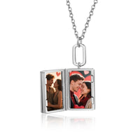 Rectangle Book Photo Locket Necklace