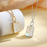 Rectangle Book Photo Locket Necklace