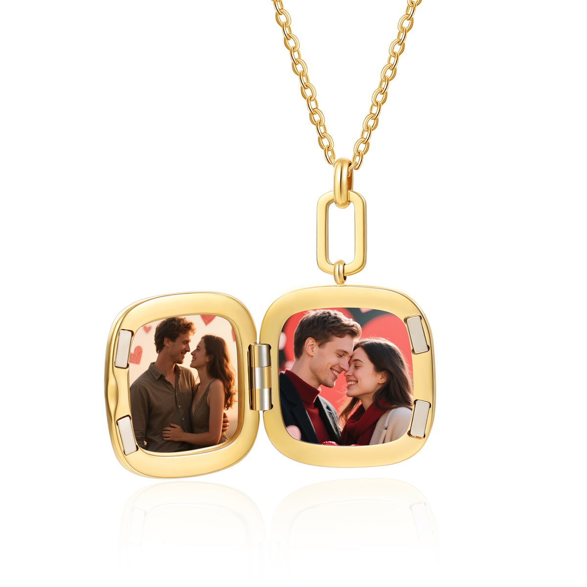 Blue Enamel Star Photo Locket Necklace