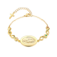 Gold Medal Infinity Birthstone Name Bracelet