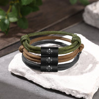 Engraved Initials Braided Rope Bracelet