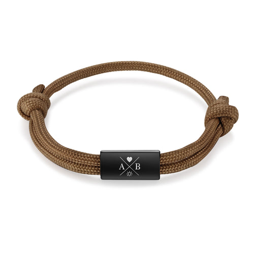 Engraved Initials Braided Rope Bracelet