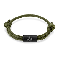 Engraved Initials Braided Rope Bracelet