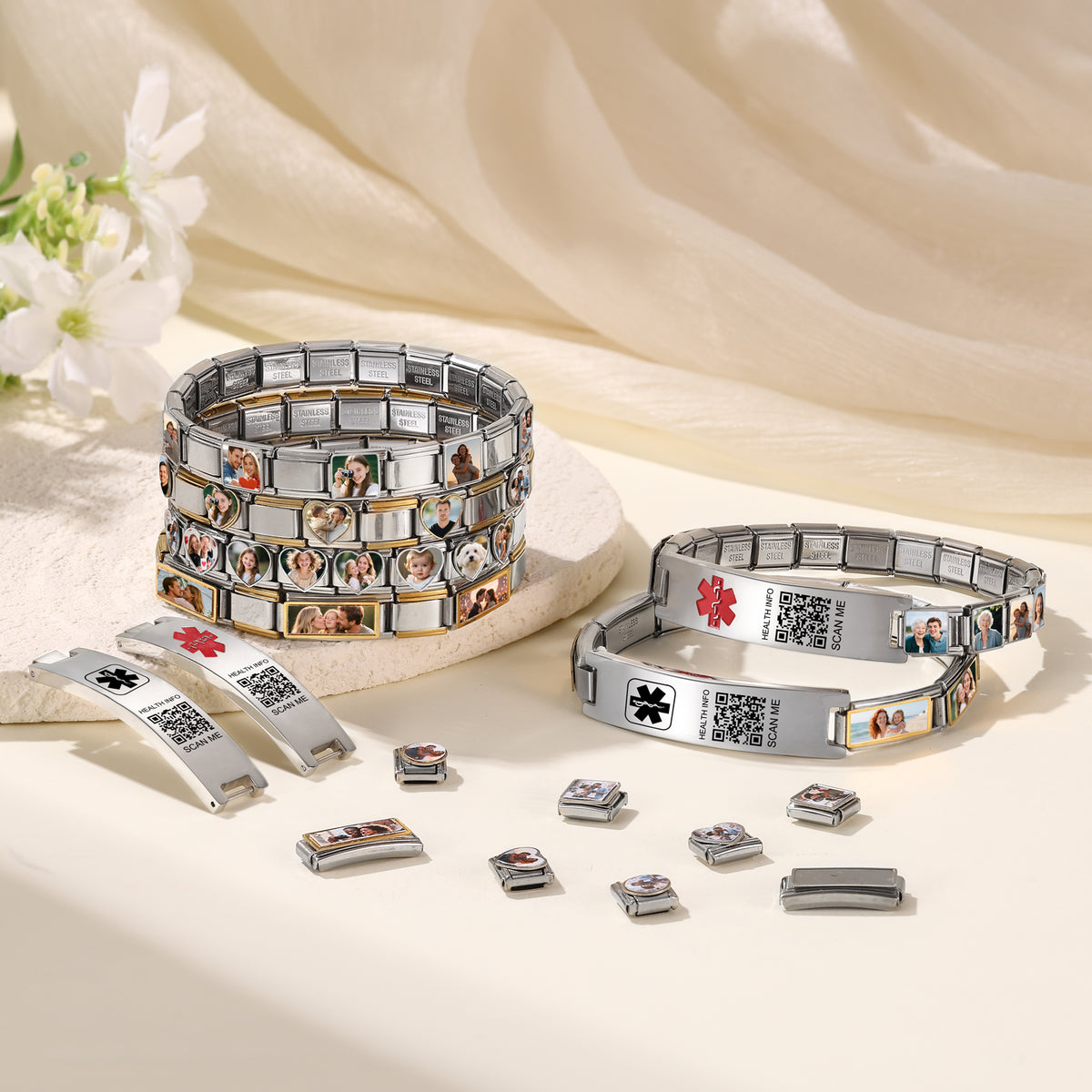 Personalized Photo Italian Charm Link Bracelet