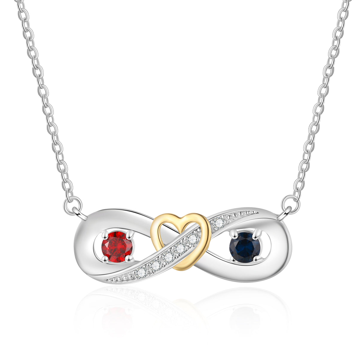 Sterling Silver Personalized Birthstone Necklace