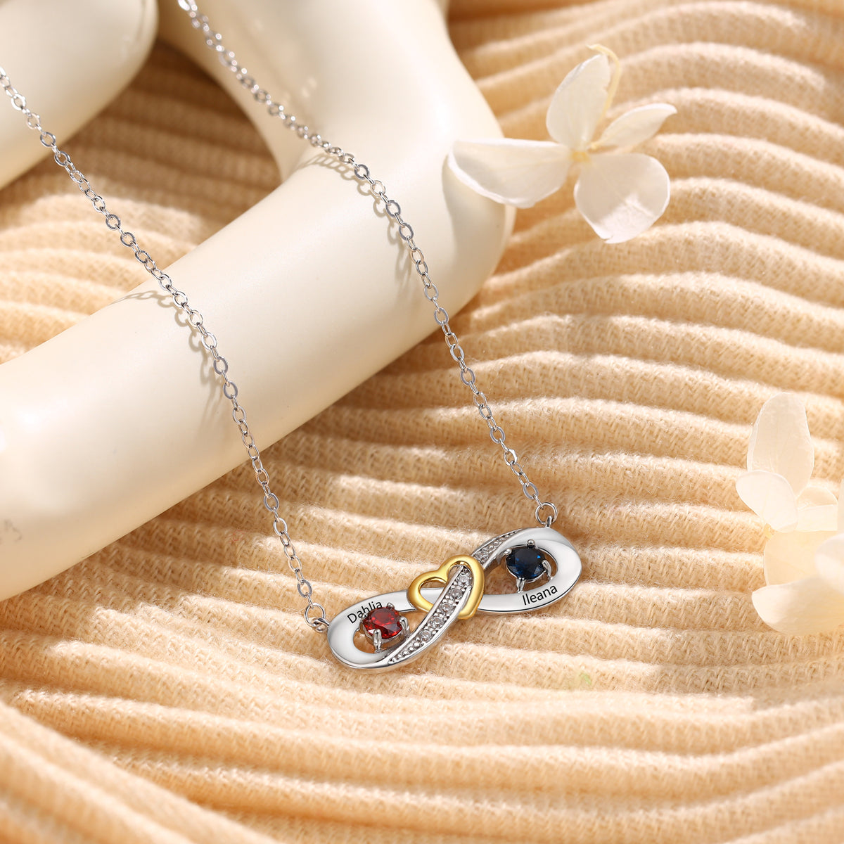 Sterling Silver Personalized Birthstone Necklace