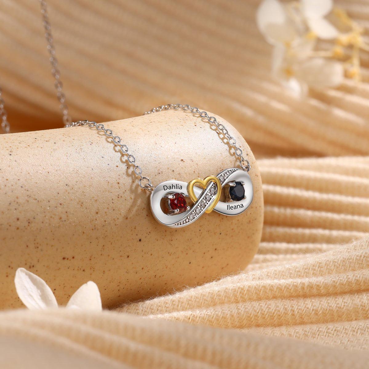 Sterling Silver Personalized Birthstone Necklace