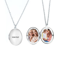 Personalized Oval Photo Locket Necklace