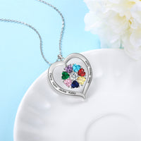 Birthstone Heart Pendant Necklace
