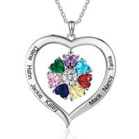 Birthstone Heart Pendant Necklace