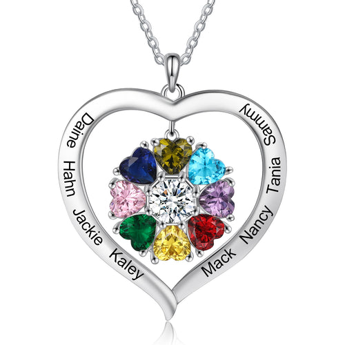 Birthstone Heart Pendant Necklace