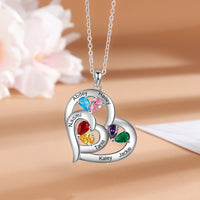 Custom Birthstone Heart Necklace
