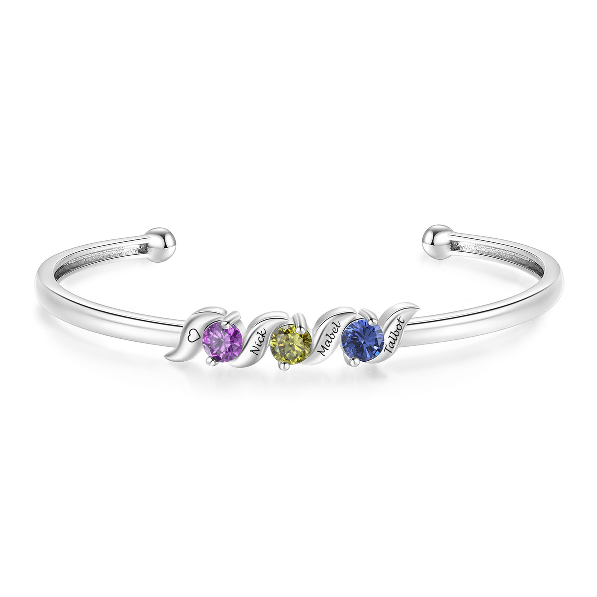 Personalized Birthstone Bracelet Bangle