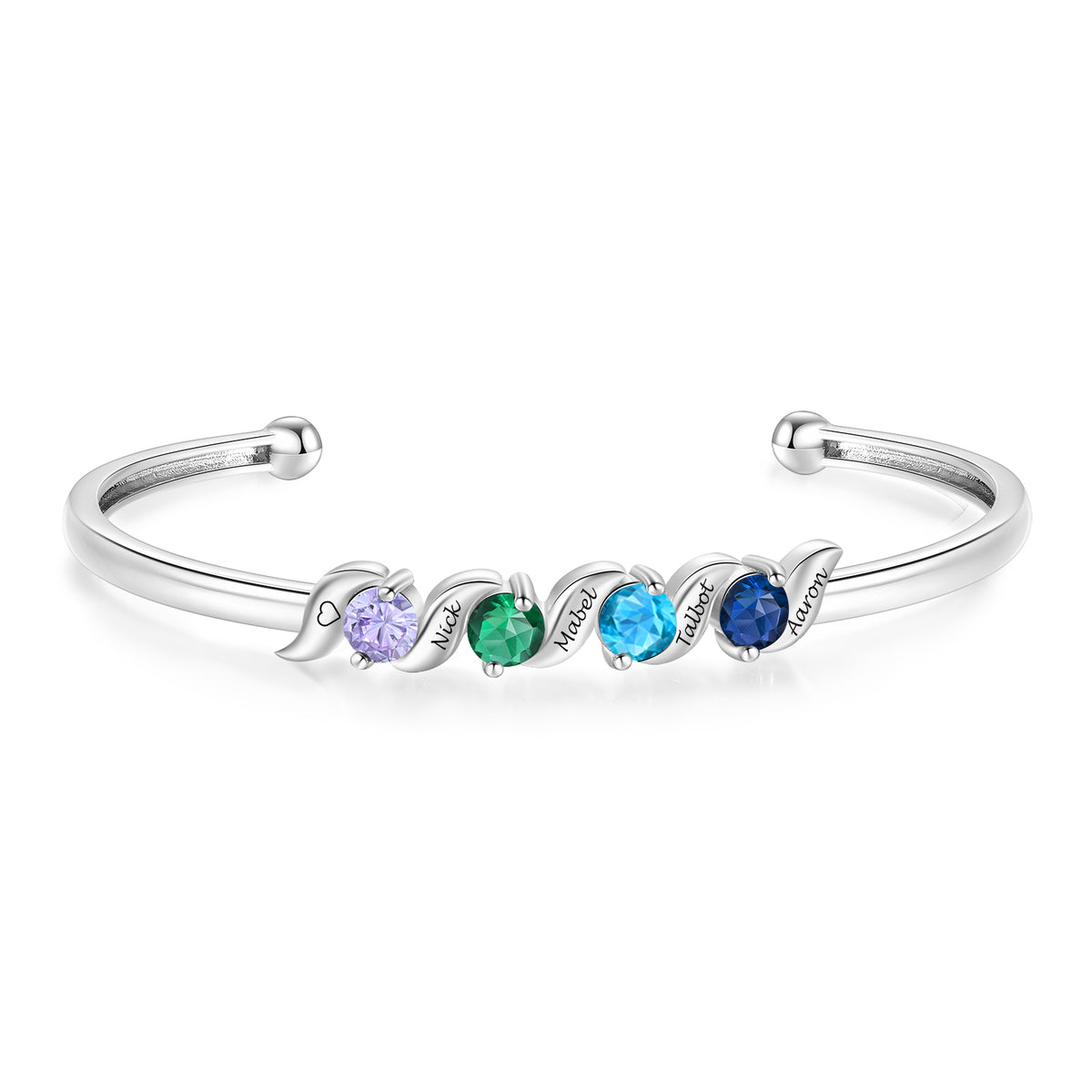 Personalized Birthstone Bracelet Bangle