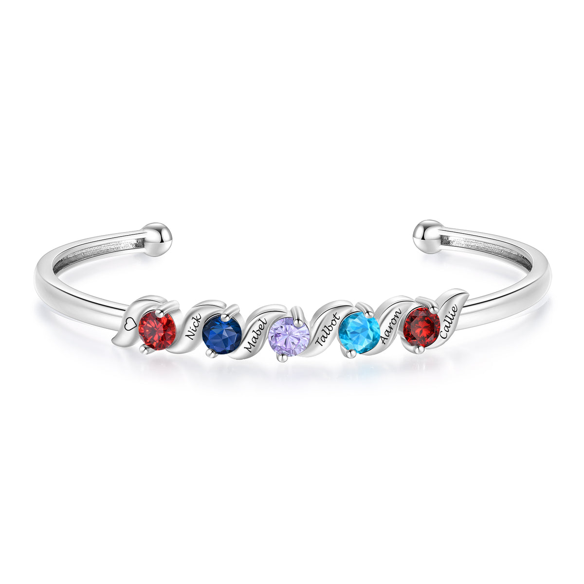 Personalized Birthstone Bracelet Bangle