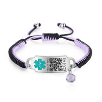 QR Code Medical ID Beaded Birthstone Bracelet