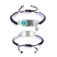 QR Code Medical ID Beaded Birthstone Bracelet