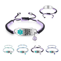 QR Code Medical ID Beaded Birthstone Bracelet