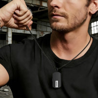 Men's Photo Dog Tag Locket Necklace