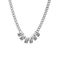 Men's Black Name Bead Curb Chain Necklace