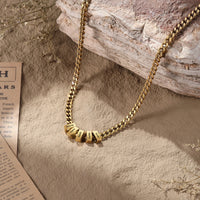 Men's Black Name Bead Curb Chain Necklace