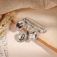 Photo Memorial Bouquet Pin Brooch