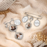 Photo Memorial Bouquet Pin Brooch
