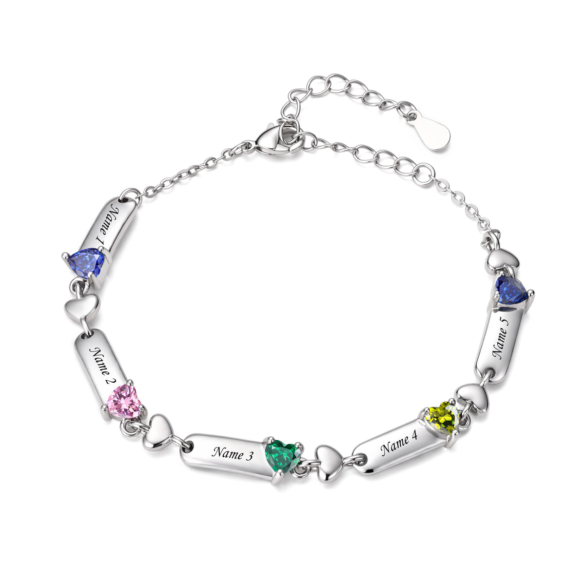 Custom Birthstone Engraved Bracelet