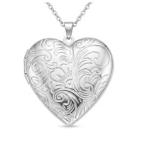 Custom Photo Heart-Patterned Locket Necklace