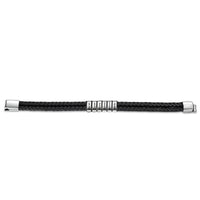Men's Braided Leather Name Bead Bracelet