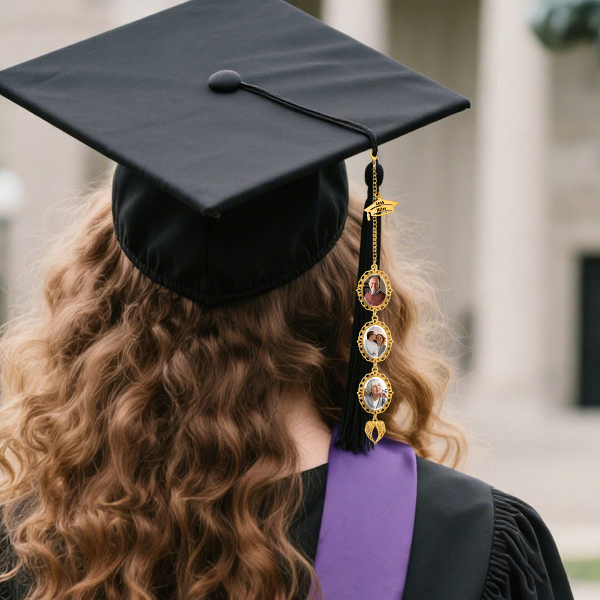 Graduation Cap Photo Tassel Charm