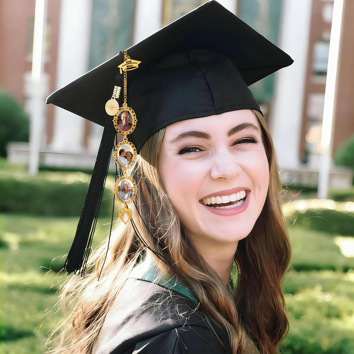 Graduation Cap Photo Tassel Charm