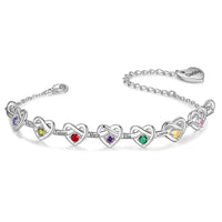 Custom Birthstone Heart Bracelet