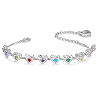 Custom Birthstone Heart Bracelet