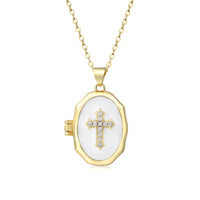 Custom Photo Cross Locket Necklace