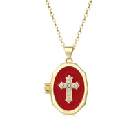 Custom Photo Cross Locket Necklace
