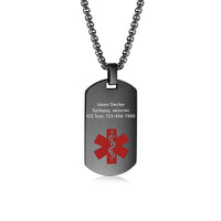 Men's Medical ID Dog Tag Necklace