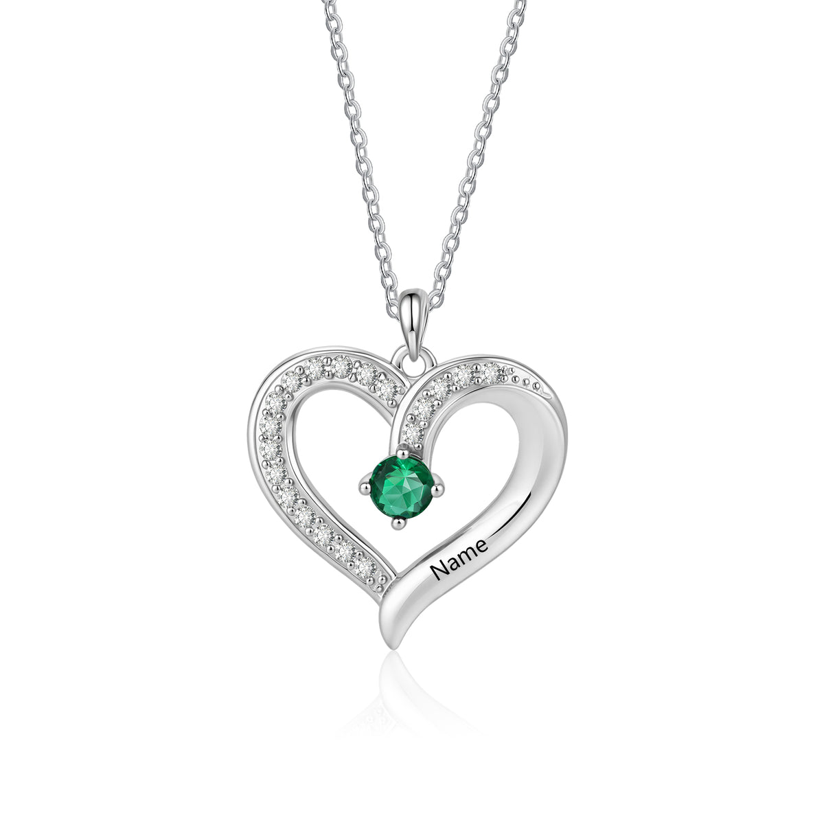 Custom Birthstone Engraved Necklace