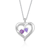 Custom Birthstone Engraved Necklace