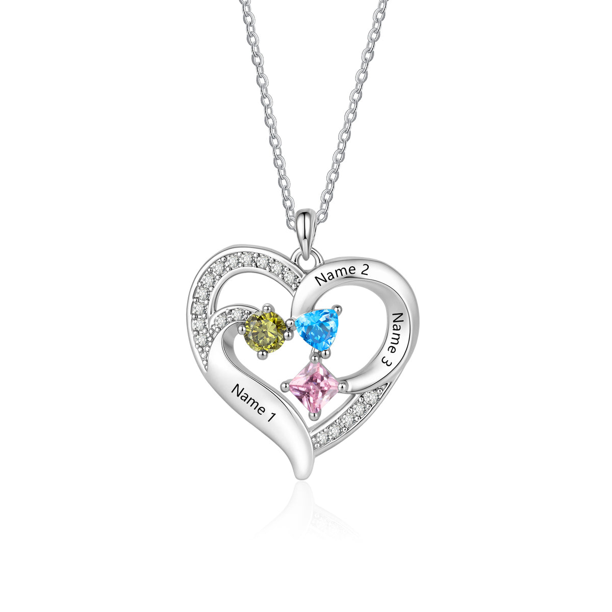 Custom Birthstone Engraved Necklace