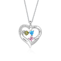 Custom Birthstone Engraved Necklace