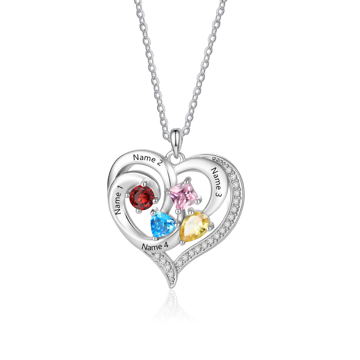 Custom Birthstone Engraved Necklace