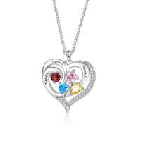 Custom Birthstone Engraved Necklace