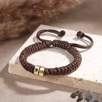 Men's Adjustable Braided Cord Name Bead Bracelet