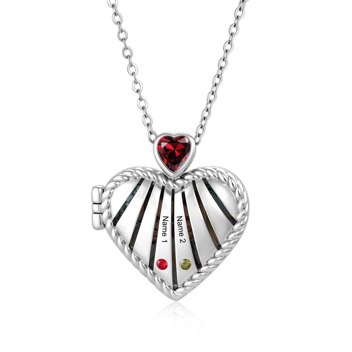 Custom Birthstone Engraved Necklace