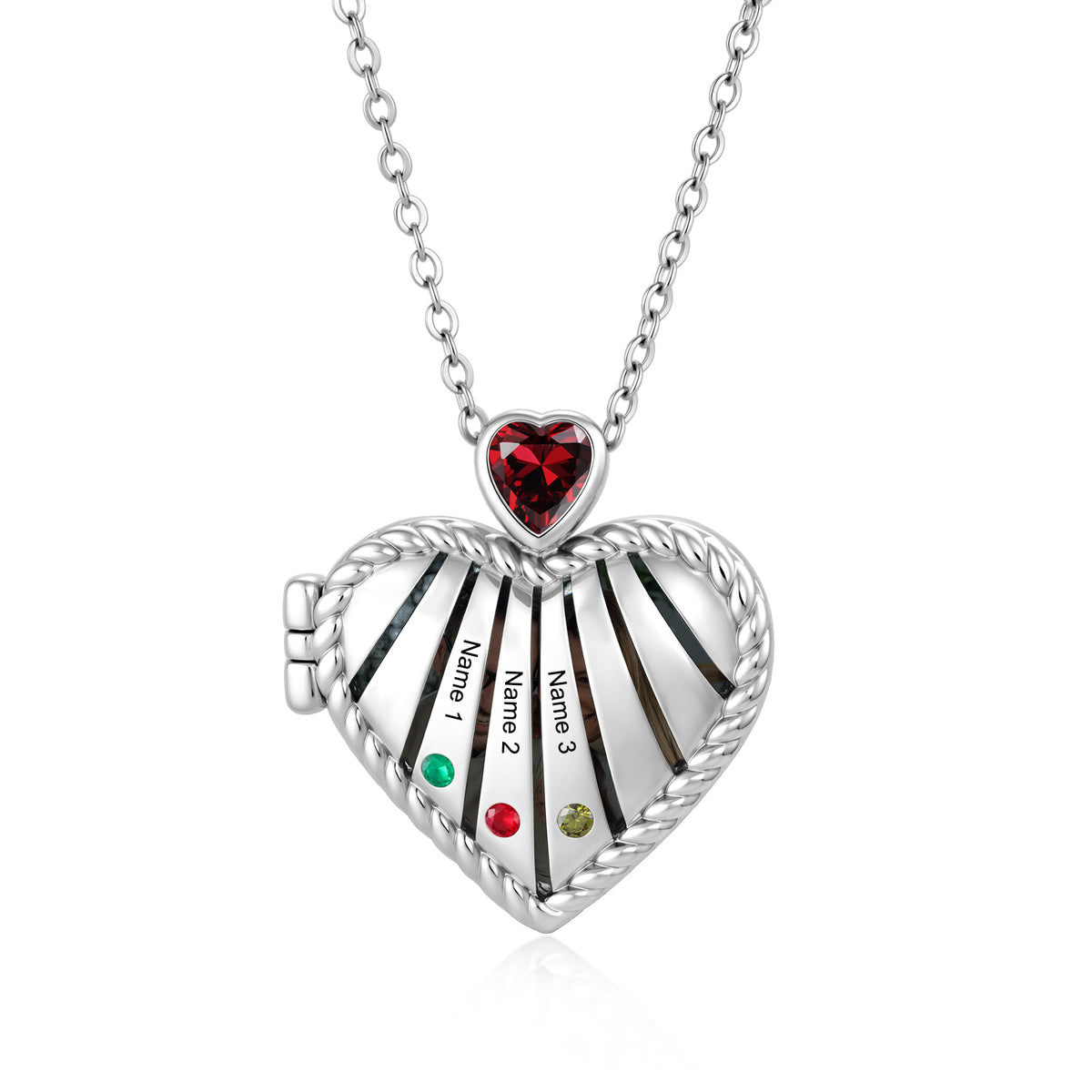 Custom Birthstone Engraved Necklace