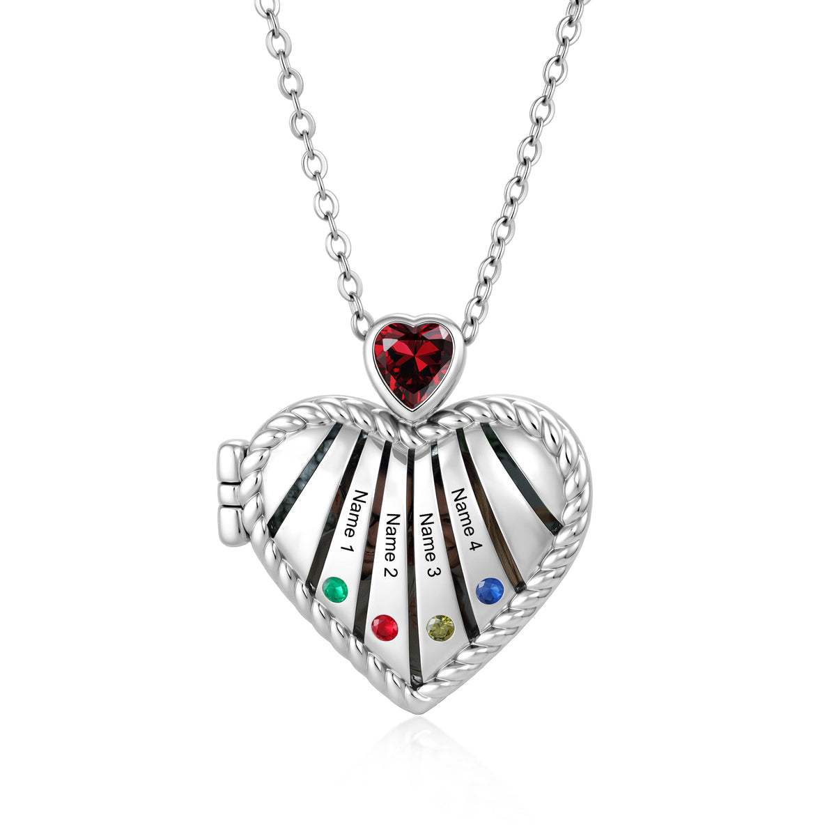 Custom Birthstone Engraved Necklace
