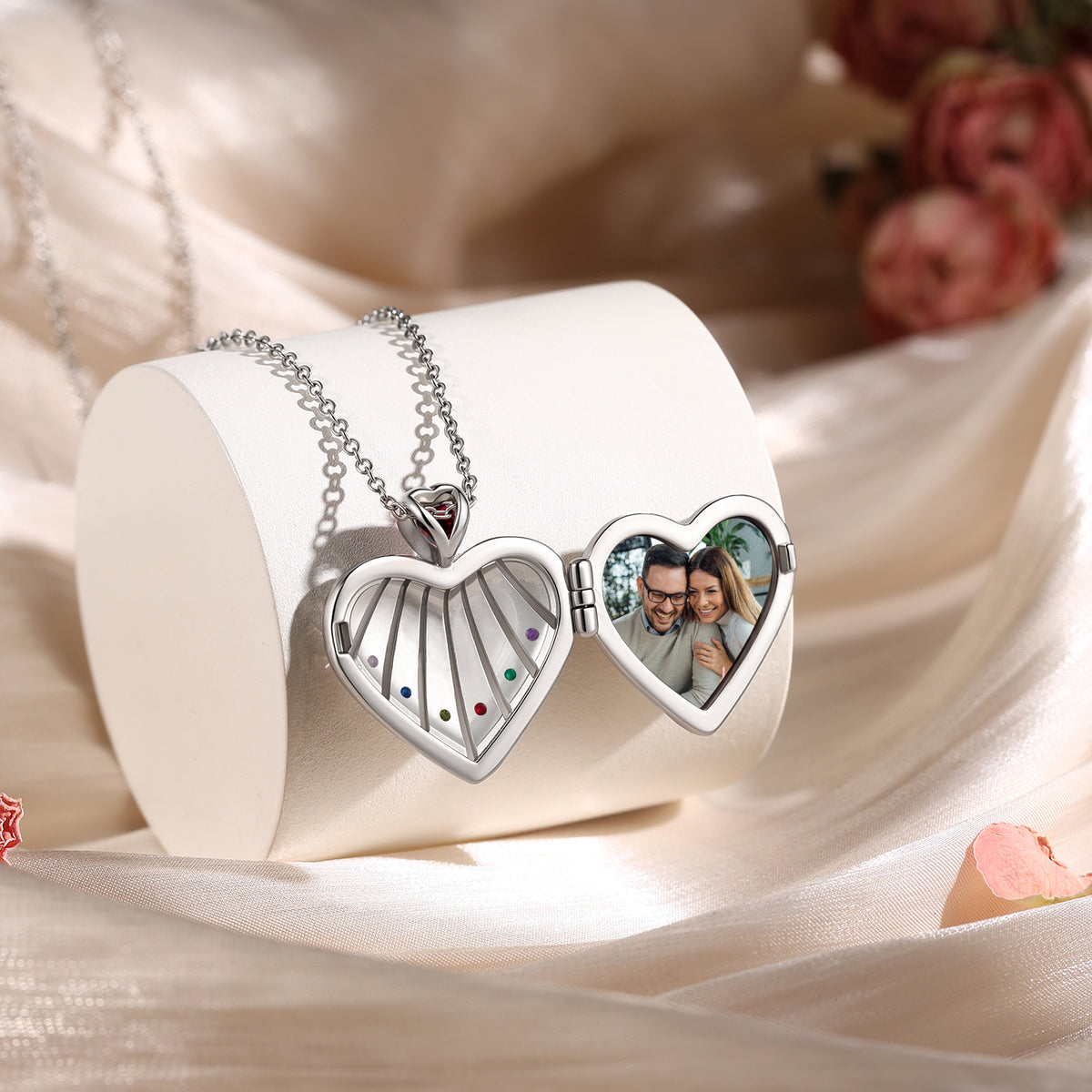 Custom Birthstone Engraved Necklace